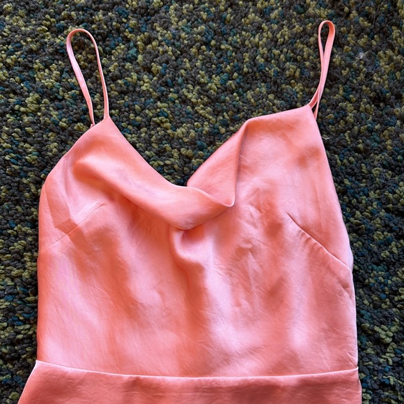 Sunday Best Tangerine Orange Silky Dress - Picture 2 of 5